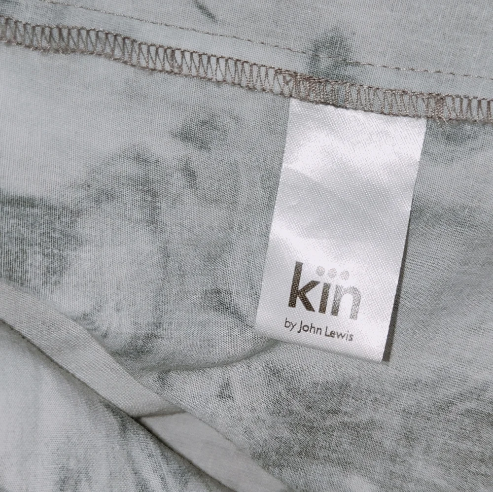 Kin Grey Dress Size UK 12 Marble Print Oversized Lagenlook Pockets Cotton Artsy - Picture 8 of 9